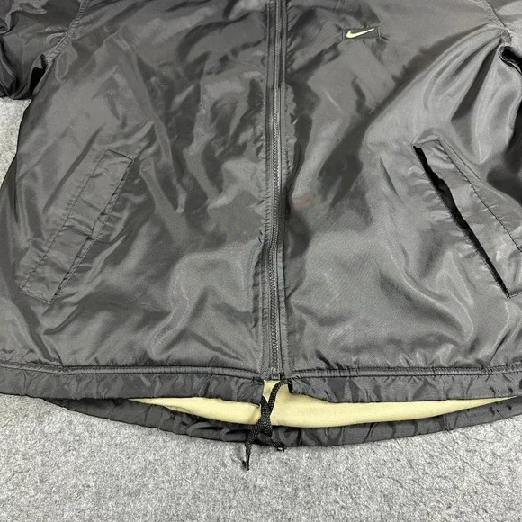 Vintage Y2K Nike Men's M Black Tan Reversible Therma-Fit Jacket Nylon Fleece - Picture 11 of 16